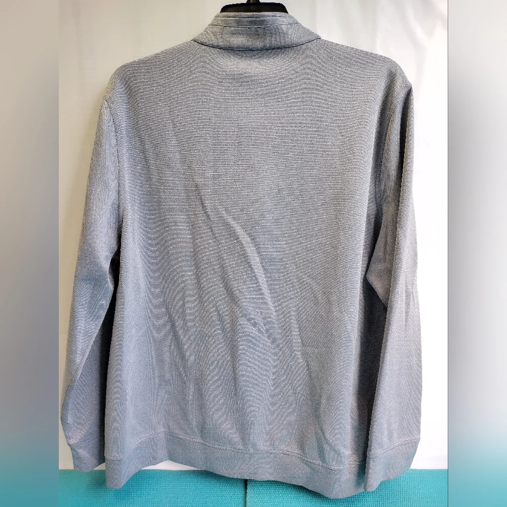 Hickey Freeman Comfort Stretch Quarter Zip Pullover Striped Sweater XXL